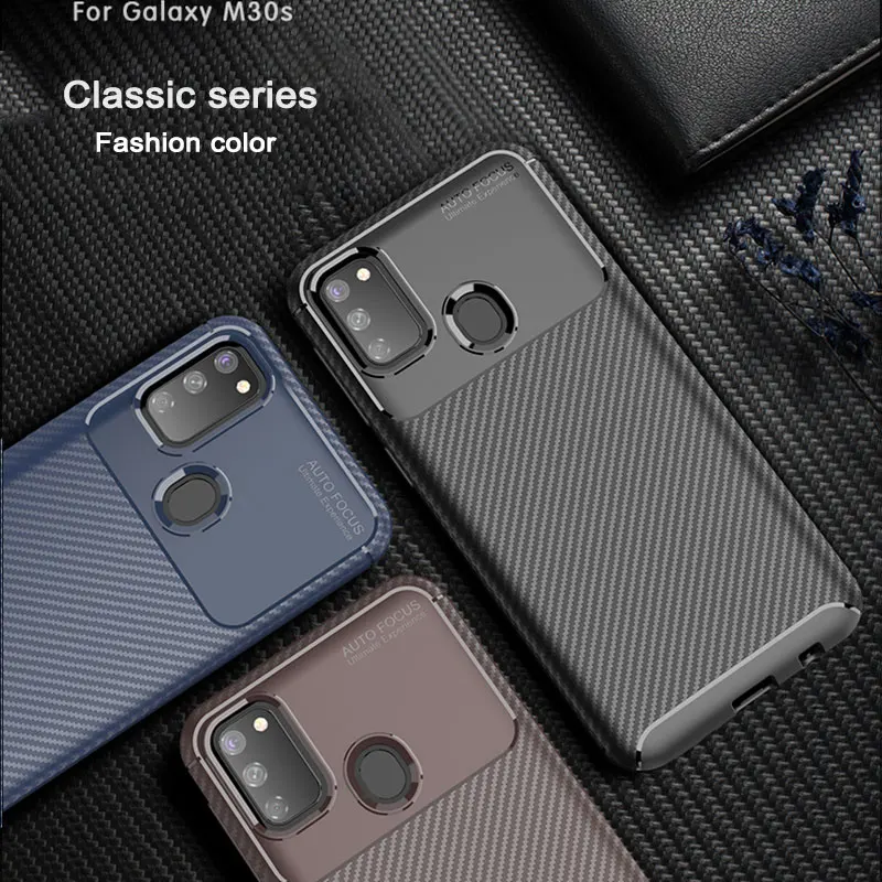 Чехол для телефона Samsung M30s чехол роскошный бампер из углеродного волокна мягкие