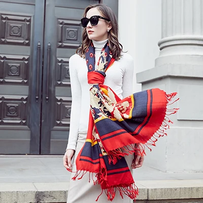 DANA XU роскошный женский шарф бренд Foulard Femme из чистой шерсти Bufanda Mujer Casaco Feminino пашмины модные красные пашмины - Цвет: PPH19030