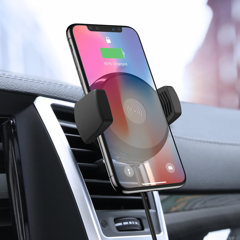 KISSCASE 10 Вт Qi Быстрое беспроводное зарядное устройство для Xiaomi Mix 2S Беспроводное зарядное устройство для samsung Note 9 8 S10 Plus S10 S9 S8 Plus S8 зарядка - Тип штекера: Black