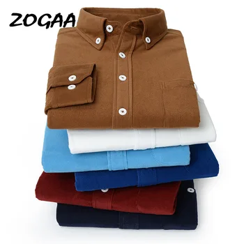 

ZOGAA spring and autumn new corduroy long-sleeved shirt men's wild college casual thin shirt multicolor optional