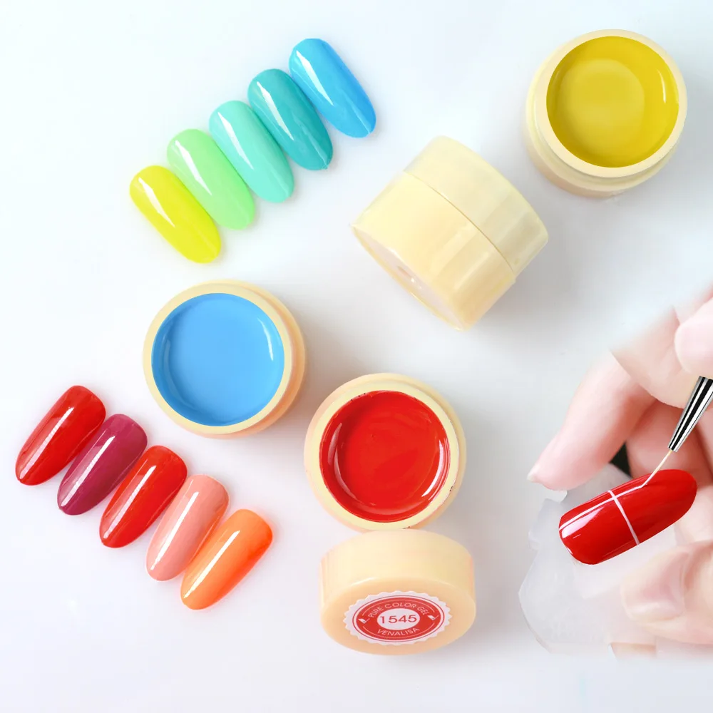 VENALISA Painting Gel Solid Colors Gel Nail Polish Nail Art Designs Soak Off UV LED Ink Varnish Lacquer 5ml 60 Colors 5