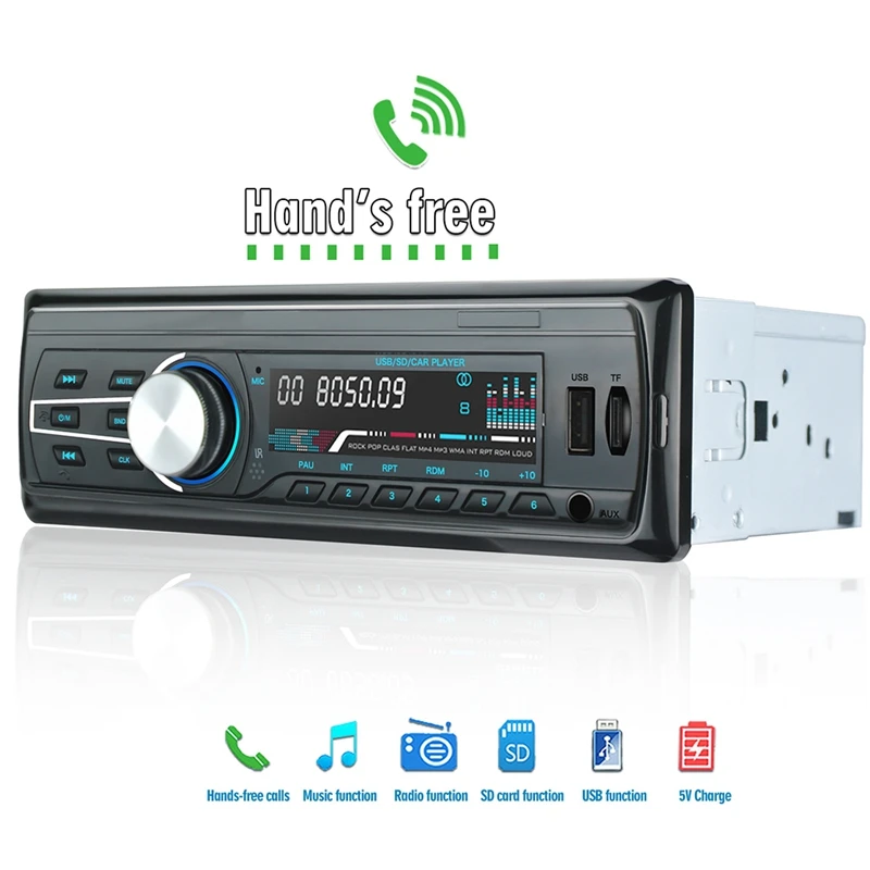 Автомобильный MP3-плеер, автомагнитола, 1 DIN, USB, быстрая зарядка, Bluetooth, громкая связь, цифровой медиаплеер, 4X25 Вт, fm-радио, поддерживает IOS и Android