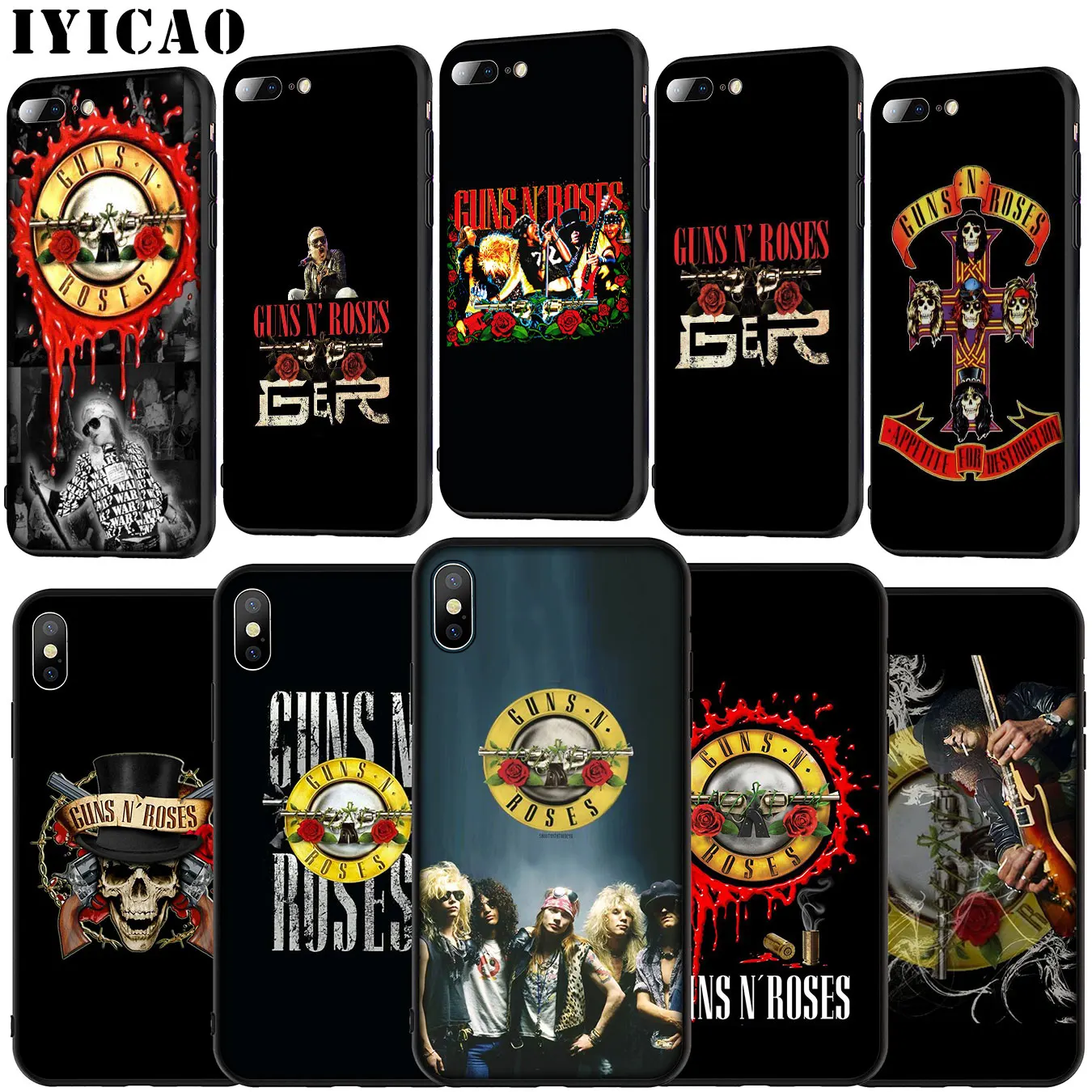 Мягкий силиконовый чехол guns n roses Guns N' Roses для iPhone 11 Pro XR X XS Max 6 6S 7 8 Plus 5 5S SE |