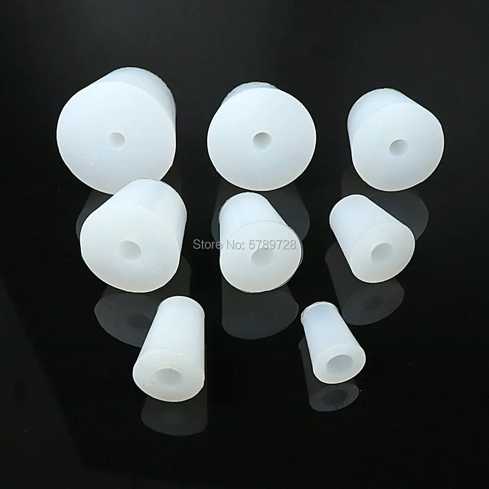 

20pcs Lab Silicon Stopper,Test Tube Hollow Plug Slicon Plugs For Experiment