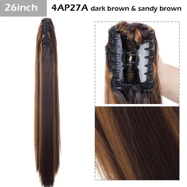 S-noilite Syntheitc Big Grab Ponytail Hair Extension Claw Clip In Ponytail Extension Hair Fake Hairpiece For Women Daily Party 26-472