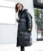 [EAM] 2022 nueva chaqueta de invierno con capucha de manga larga de Color sólido negro acolchado de algodón caliente suelta de gran tamaño parkas de mujer de moda JD12101 ► Foto 3/6