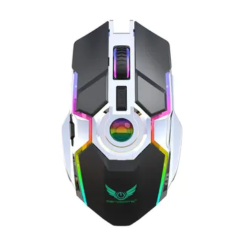 

Mechanical Wireless 2.4G 7 Button 2400Dpi Mouse Usb Receiver Rgb Streaming Effect For Game And Office