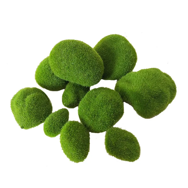 Artificial Plants Green Moss Artificial Green Moss Stone 10pcs