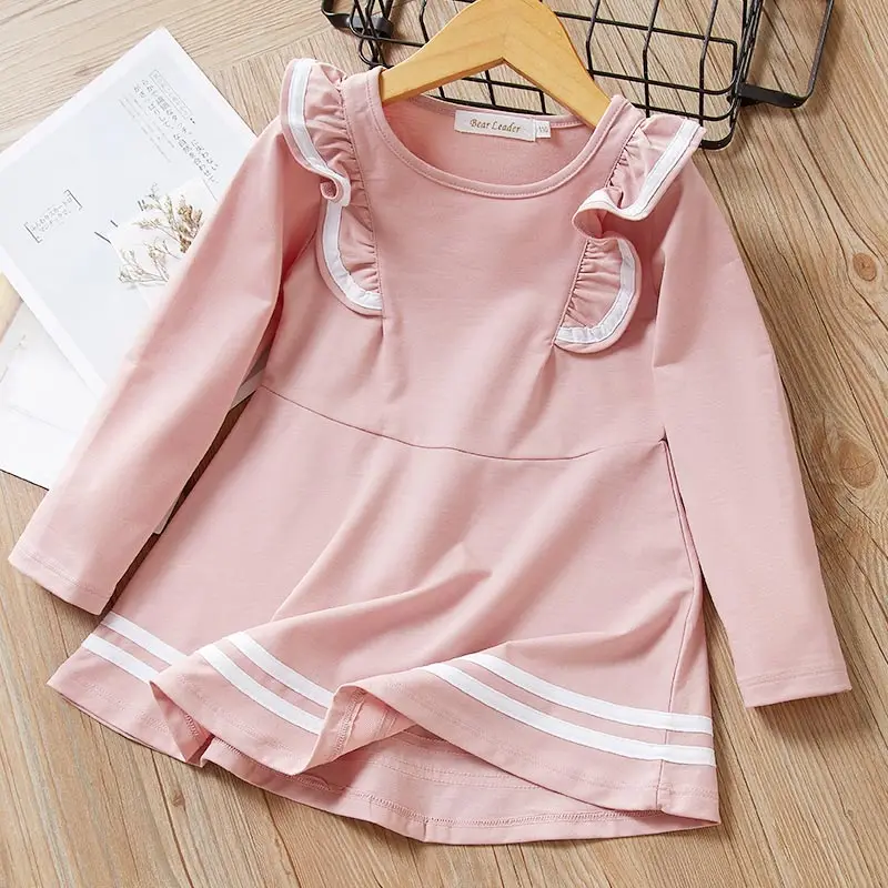 Keelorn/нарядное платье для девочек; новое Брендовое платье принцессы; Разноцветные Вязаные Детские платья для девочек; милая детская одежда с капюшоном - Цвет: pink az1747