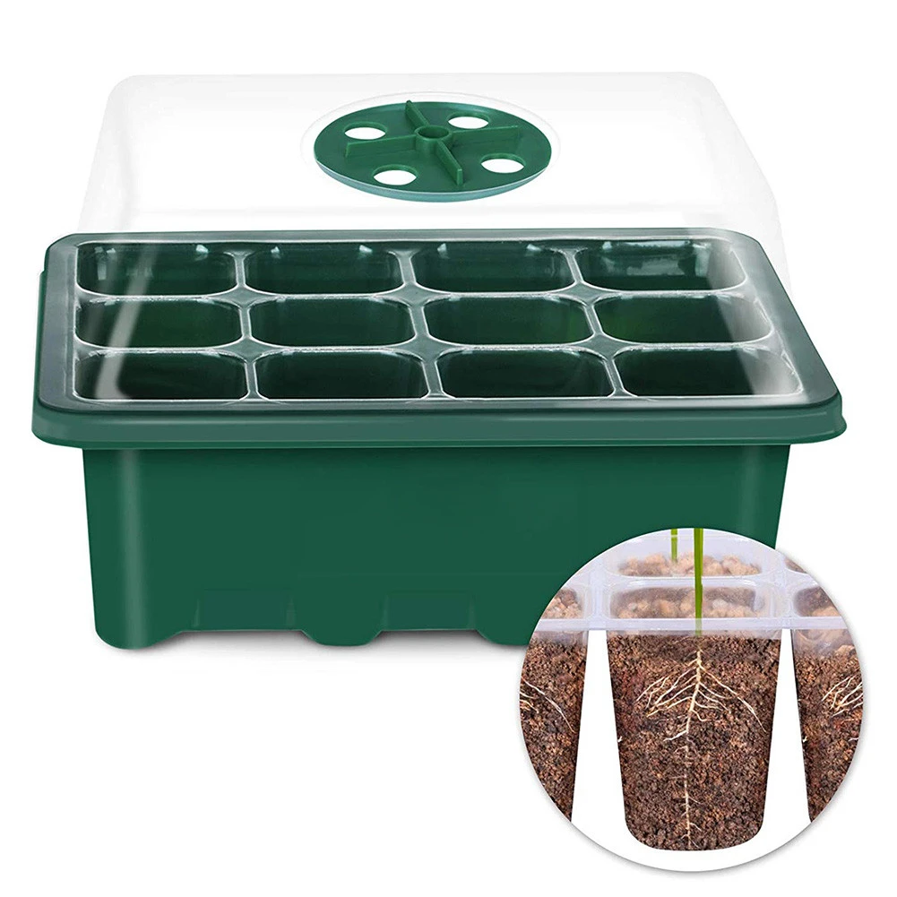 12Cells Hole Plant Seeds Grow Box Tray Insert Propagation Plastic Seeding Nursery Pot Home Crafts Nursery Pot