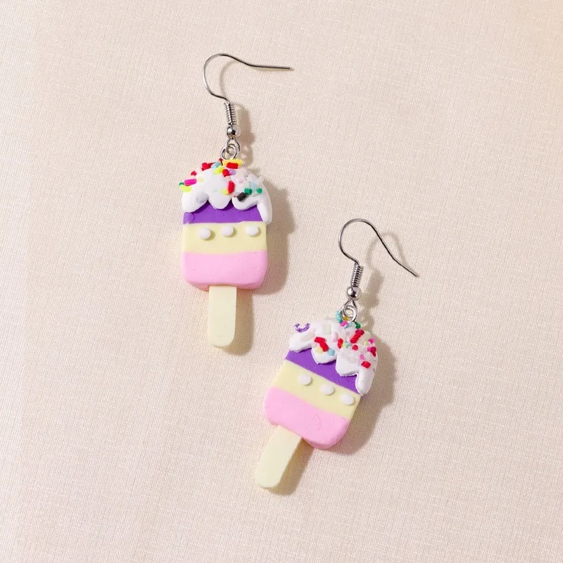 

2020 European and American Cross-border New Earrings Fashion Resin Creative Mini Ice Cream Earrings Female Factory Direct Sales
