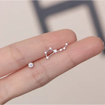 

Silver Color Cubic Zirconia Big Dipper Stud Earrings Constellation Earrings For Women Romantic Lady Fashion Jewelry