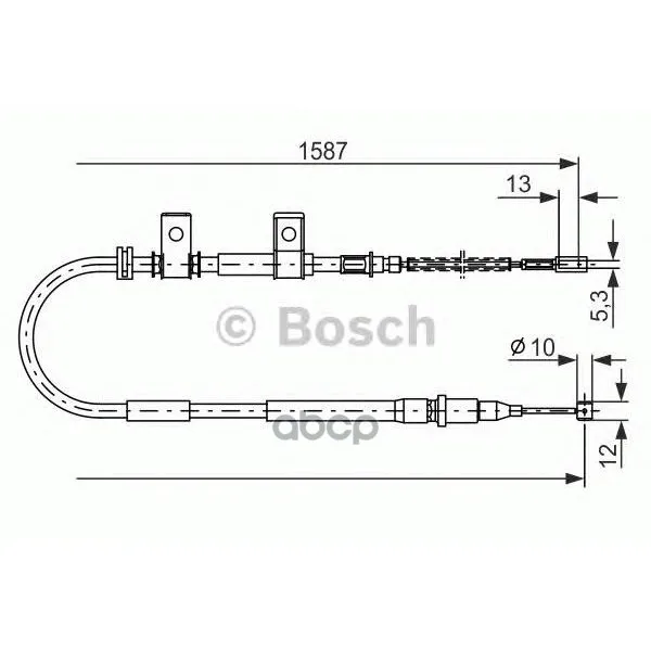 Трос Стояночного Тормоза Chevrolet Lanos 1587мм Bosch арт. 1987477717