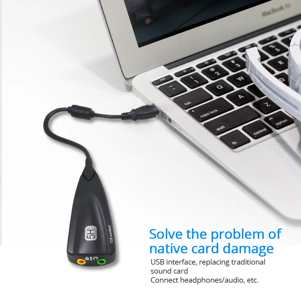 TISHRIC Антимагнитная внешняя звуковая карта USB 7 1 адаптер 5HV2 3D Аудио гарнитура