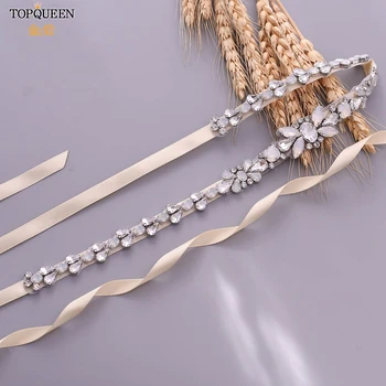 

TOPQUEEN Rhinestones Wedding Belts Wedding Sash Protein Diamond Bridal Belts Bridal Sashes For Vintage Wedding Dress S384