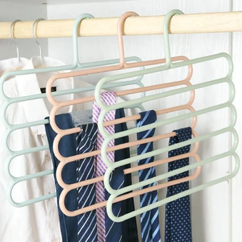 

New Hot 5 Layers Trousers Pants Hanger Rack Organizer for Towels Scarf Tie Clothes Wardrobe USJ99