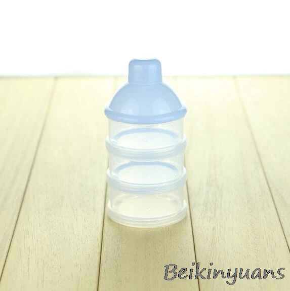 Blue 3 layers Детская коробка для хранения еда, молоко, порошок, детское питание, добавка, контейнер для кормления, подходит для путешествий, портативная коробка для сухого молока - Цвет: Blue 3 layers