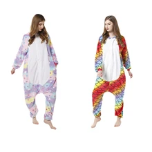 Women's Pajamas Onesie Stitch Sleepwear Pajamas Flannel Mother Kids Family Clothing Set Baby Pijama Winter 2021 Animal Cartoon