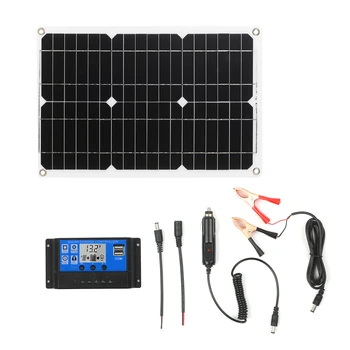 

180W 12V Solar Panel Dual USB Port Off Grid Monocrystalline Module with Solar Charge Controller Solar Battery Outdoor Car Use