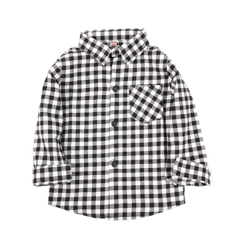 Baby Boys Cotton Plaid Shirts Autumn and Spring Fashion Baby boys Long Sleeve tops England Style boys shirt Kids Clothes