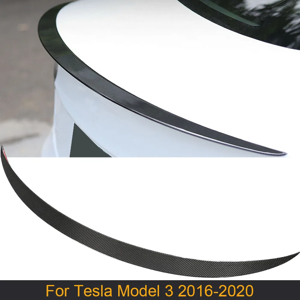 Карбоновый спойлер заднего багажника крыла для Tesla модель 3 2016 - 2020 Автомобильный