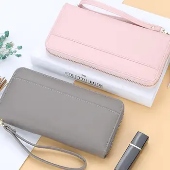 

2020 lowest price Women Tassel Zip Multi Card Slot Wrist Strap Bifold Wallet Long Purse Clutches Christmas gifts