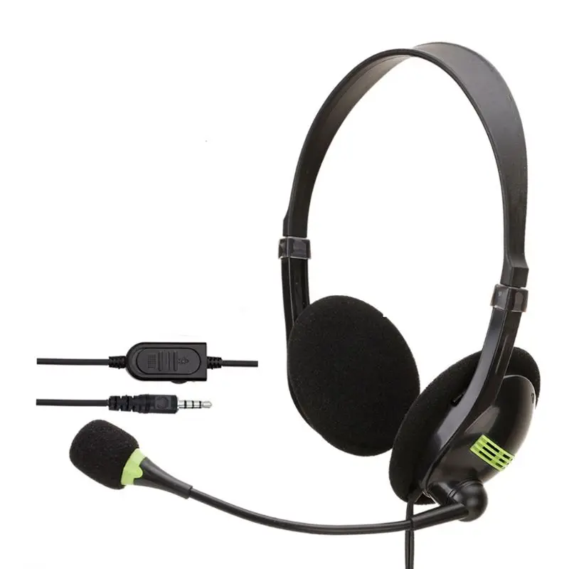 Wired Stereo Headphone USB 3 5mm Interface Gaming Headset Computer PC with Mic 19QA