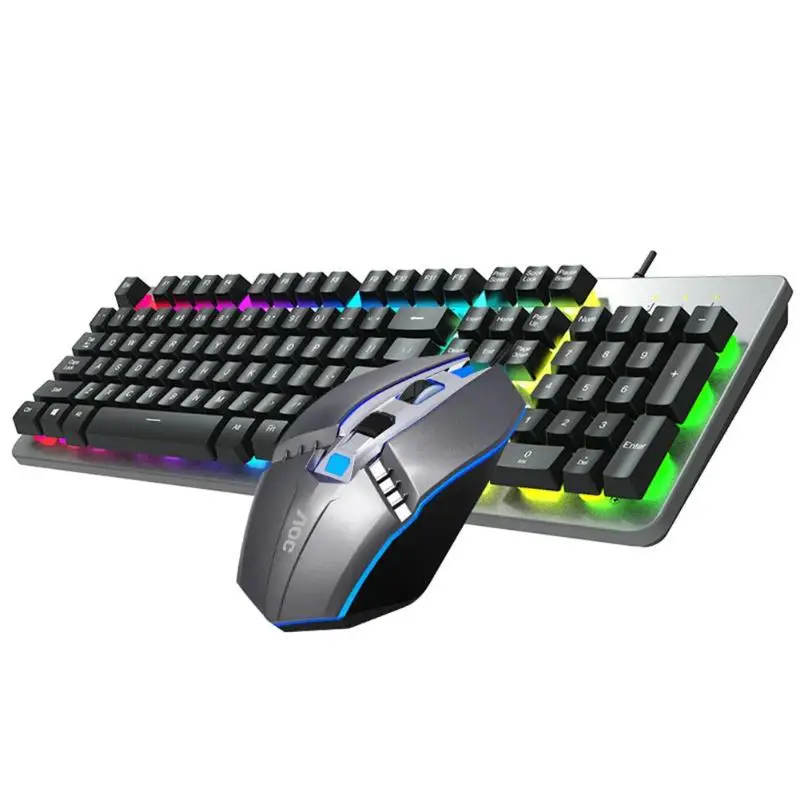 

AOC KM410 104 Keys USB Wired Gaming Keyboard Mouse Combos Set Breathing Backlight for Windows7, 8,10 or above systems