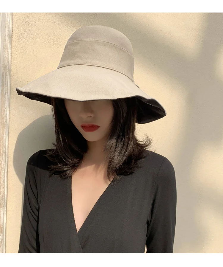 Double-sided Foldable Bucket Hat Summer Sun Hat  for Women Girls Visor Fisherman Cap Anti-UV Wide Brim Sunscreen Hats Caps bucket hats for women