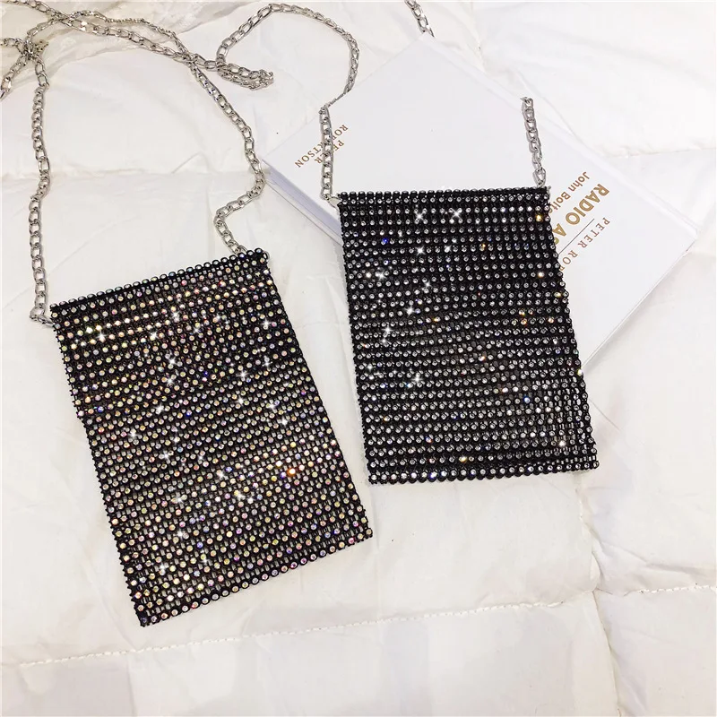 

Online Celebrity Hot Selling Mobile Phone Bag Trend Chain Shoulder Oblique Bag 2019 Summer WOMEN'S Bag Small CK Color Brick Smal