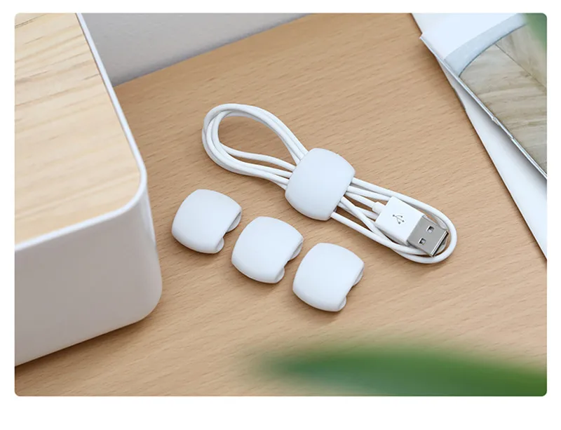 Простой 4 шт. устройство для сматывания кабеля USB круглый зажим органайзер для наушников аккуратный держатель кабель управление намотка Настольный кабель фиксированный
