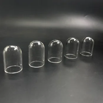 

100pcs/lot 25x16mm Mini tube bell jars shape glass globes cover dome locket pendant glass bottle vial pendant jewelry findings