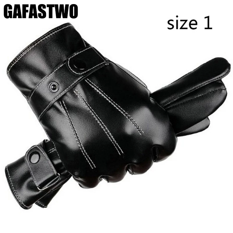 

Mens Luxurious PU Leather Gloves Winter Driving Warm Touch Screen Gloves Cashmere Tactical Gloves