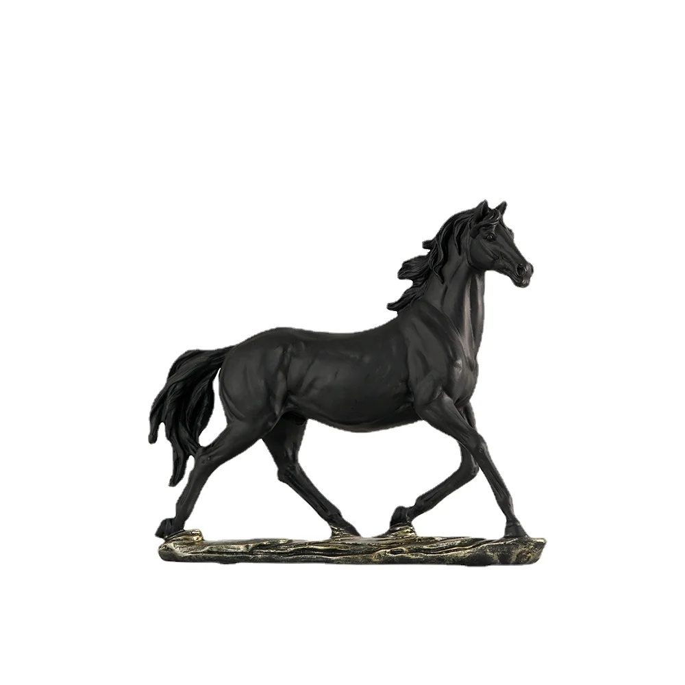 Feng Shui desk Resin Horse Figurines Animal Statue Vintage Home Decor bookshelf Crafts Ornaments office Decoration Accessories