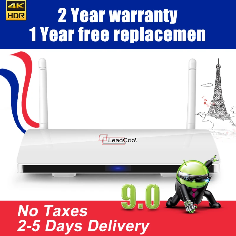 Leadcool QHDTV Android 9.0 iptv box Amlogic S905W Smart tv Box 4K Media Player 1G 8G 2G 16G leadcool TV box ship from france
