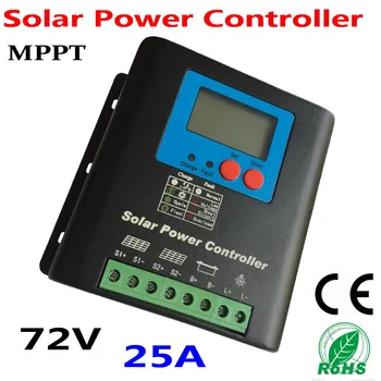 

25A 50A 60V 72V Solar Charge Controller, Home Use 72V Battery Regulator 25A for PV Solar Panels Modules, LED&LCD Display