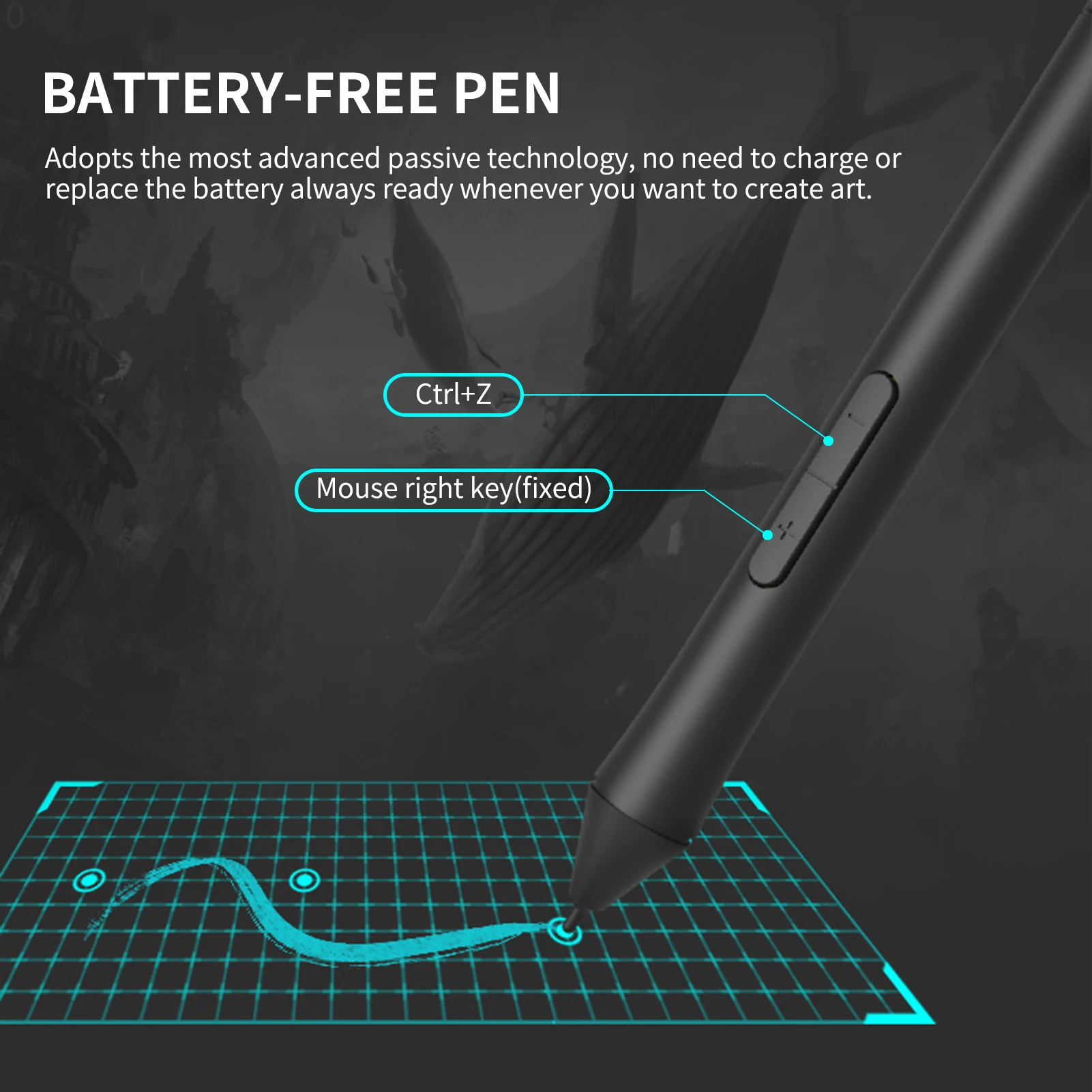 10moons G10 Master Graphic Tablet 8192 Levels 5080 LPI Digital Drawing Tablet No need charge Pen Tablet Support Android Phone - Image 6