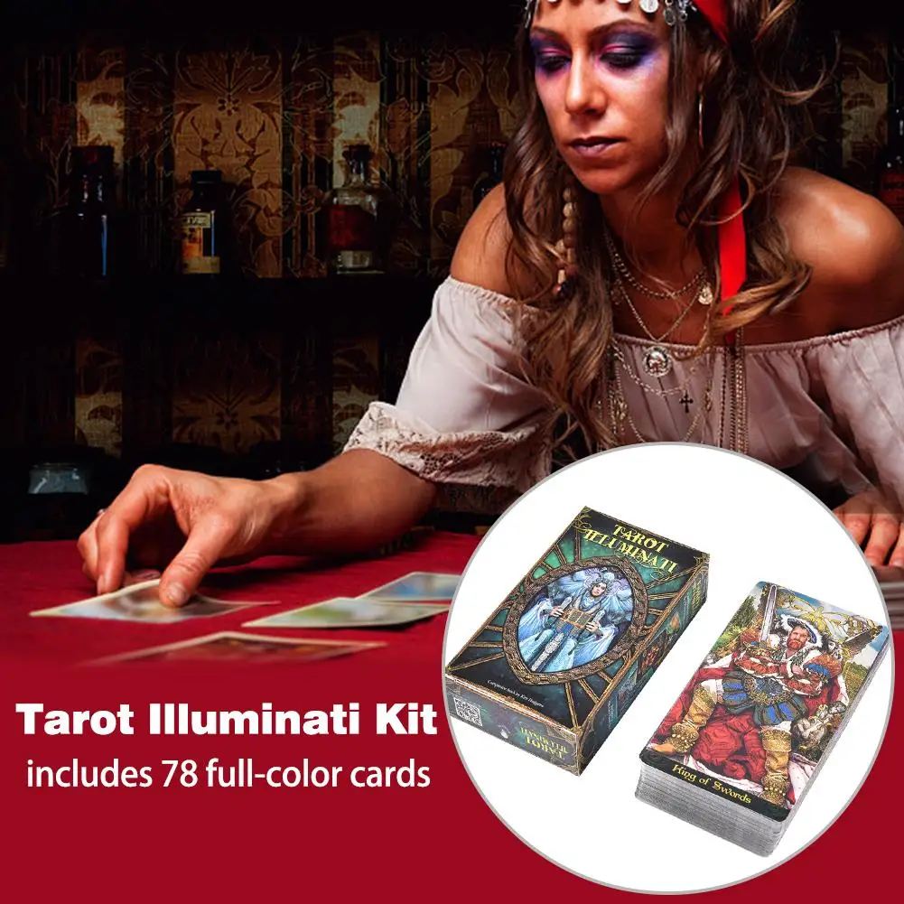 78Pcs English Deck Tarot Illuminati Kit Tarot Cards Table Deck Games For Family Party Playing Card Board Game Entertainment Gift