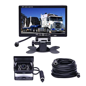 

Rear View Camera Kit Waterproof Reversing Backup Parking Easy Install 7 Inch Monitor Metal Night Vision 18 LED Wide Angle Bus