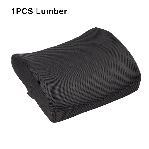 Leather Car Seat Cushion 3D Memory Foam Washable Lumbar