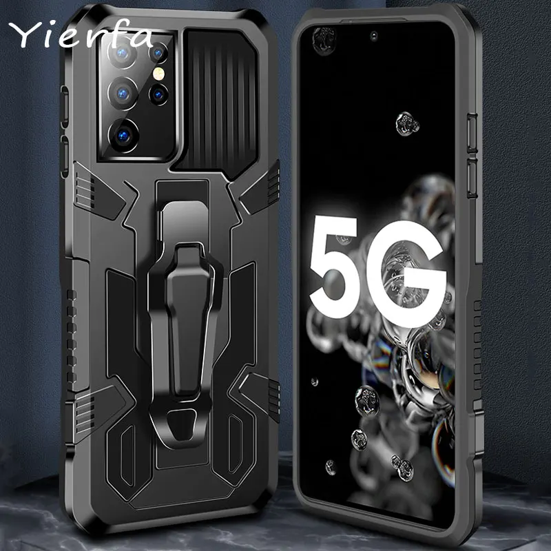Case For Samsung S21 Ultra Shockproof Stand Phone Back Cover Galaxy S20 FE S21Plus Note 10 20 Note20 5G Shell | Мобильные телефоны