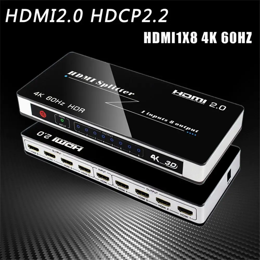 HDMI сплиттер 2 в 8 Выход 2X8 4k видео компьютер ТВ монитор HD перфоратор 1080P для dvd плеер