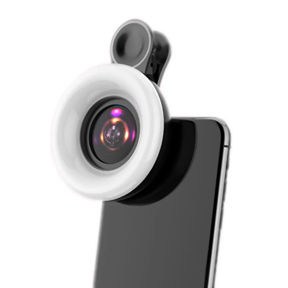 

Mobile phone photo fill ring light external universal wide angle led macro fish eye beauty six-in-one lens self-timer artifact