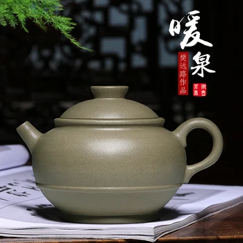 

Yixing famous purple clay teapot pure handmade raw ore authentic Benshan green mud bubble teapot teapot Teapot Tea Set