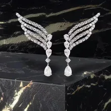 HIBRIDE новые женские серьги-гвоздики высокого качества AAA кубический цирконий камень капли воды Дизайн серьги-гвоздики Pendientes Mujer Moda E-767