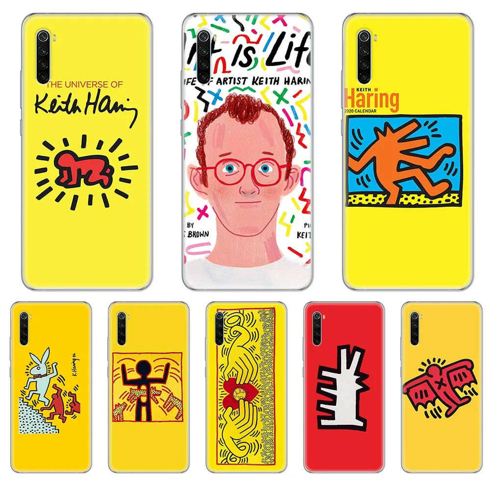 

Fashion Keith Haring art abstract Transparent Phone Case cover For xiaomi Redmi 3S 4A 5A 6A 5 Plus 4X 7 8 8a CC9 K20 Pro K30
