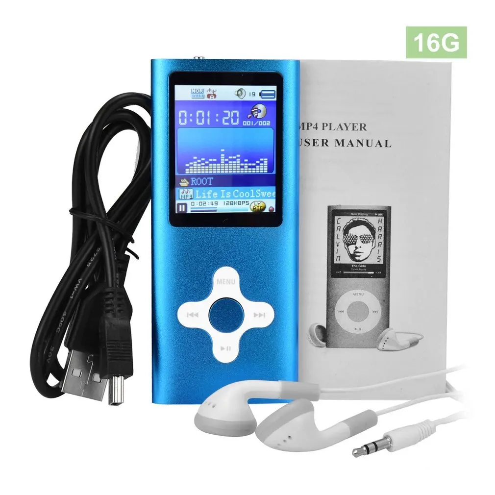 

1.8 Inch Screen Metal MP4 Player Built-in 16GB Internal Memory Video Raido FM Player Music Player Voice Recorder