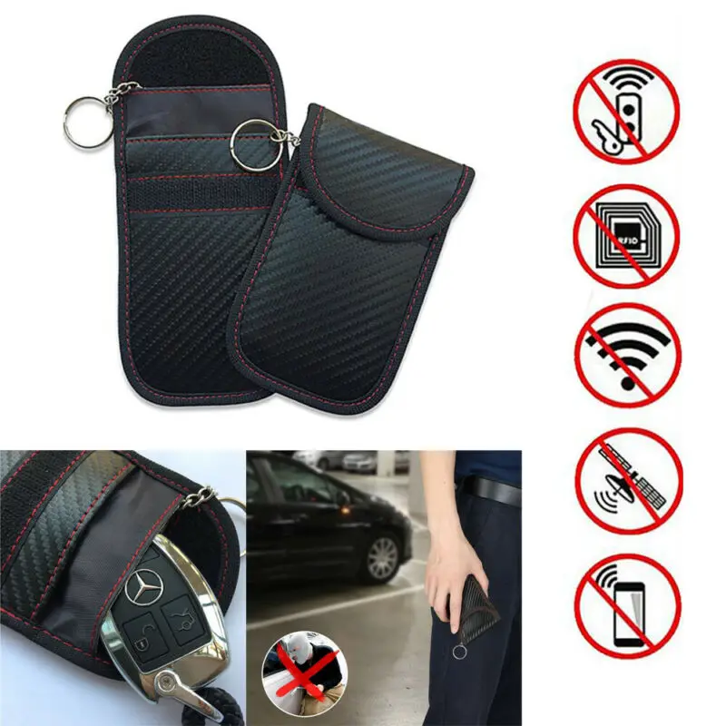 

2019 Brand New Car Key Signal Blocker Wallets Fob Pouch Case Keyless Rfid Blocking Bag Faraday Cage Rfid Blocking Key Cases Bags