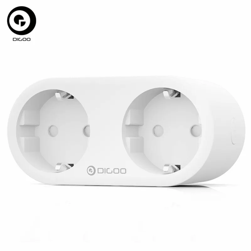 DIGOO DG-SP202 3720 Вт двойной штепсельной вилки ЕС Смарт Wi-Fi розетка индивидуальное управление lable монитор энергии дистанционное управление выход синхронизации