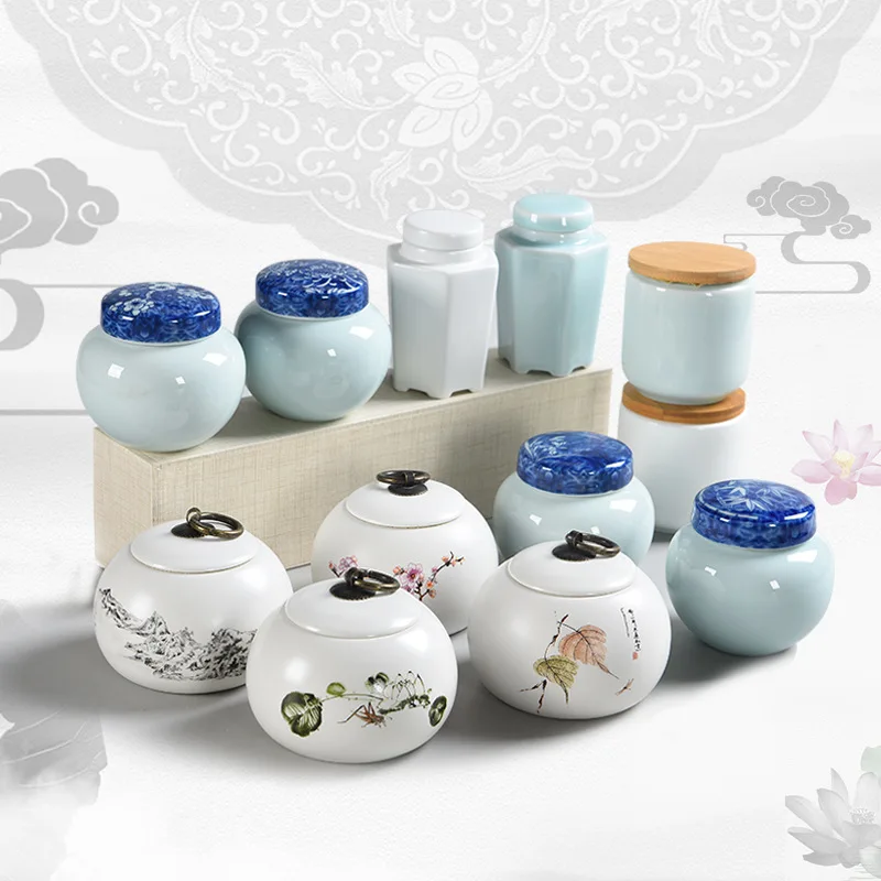 

Blue and white porcelain sealed Mini Ceramic Tea Pot tea organizer tea container tea tins Pet casket Pet coffin